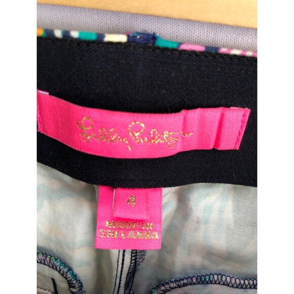 Lilly Pulitzer 4 High Tide Navy SHE'S GOT SOL KELLY STRETCH PANTS Ankle NWT - Picture 9 of 11